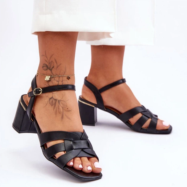 Sandały damskie na słupku Misty 40 Czarne (5905677420425) - obraz 4