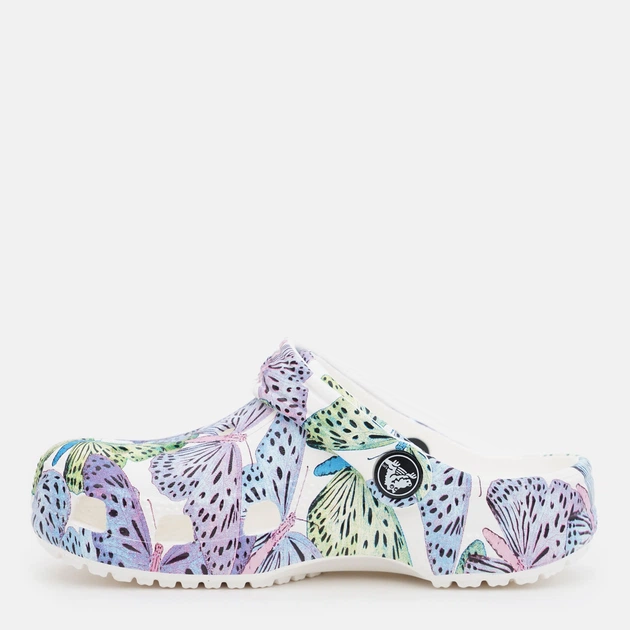 Дитячі крокси-сабо для дівчинки Crocs Classic Butterfly Clog K 208297-94S-126 29-30 Білий/Різнокольоровий (196265236220) - зображення 3