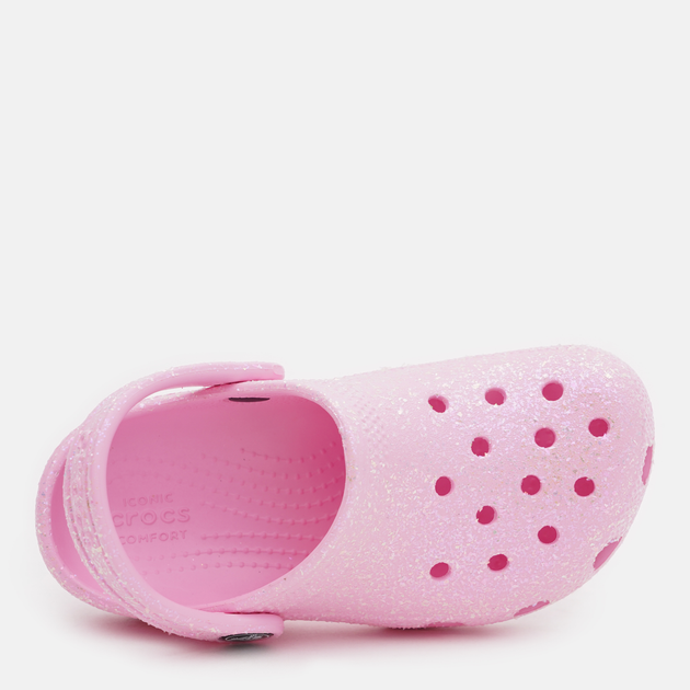 Дитячі крокси для дівчинки Crocs Classic Glitter Clog K 206993-6S0-J3 34-35 Світло-рожеві (196265217168) - зображення 5