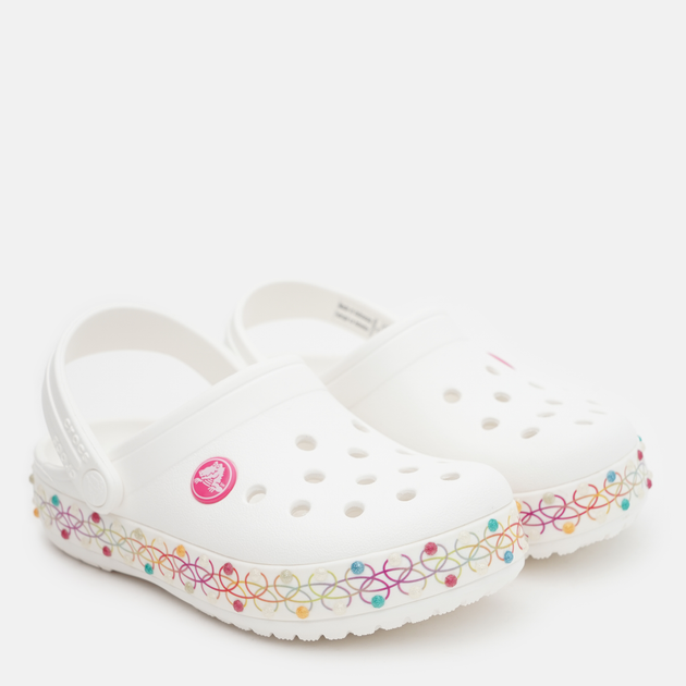 Chodaki dziecięce dla dziewczynki z ozdobami Crocs Crocband Stretch Necklace Kids Clog T 208269-94S-C13 30-31 Biały/Wielokolorowy (196265242528) - obraz 2