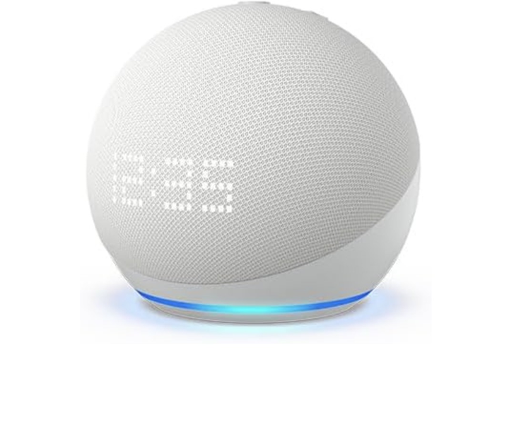 Умная колонка Amazon Echo Dot 5rd Generation with clock Glacier White