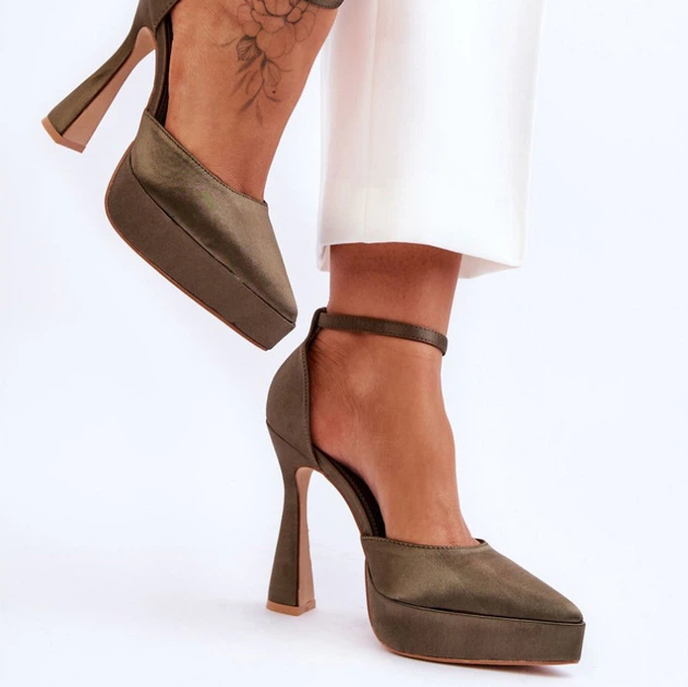 Damskie buty na obcasie Madness 40 Ciemnozielone (5905677103403) - obraz 2