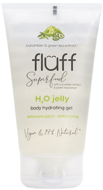 Гелева вода Fluff H2O Jelly Body Hydrating Gel детокс Огірок і зелений чай 150 мл (5902539716429) - зображення 1