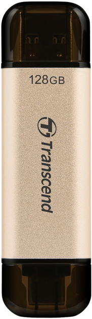 Флеш пам'ять Transcend JetFlash 930C 128GB USB Type-A + USB Type-C Gold-Black (760557850328) - зображення 2