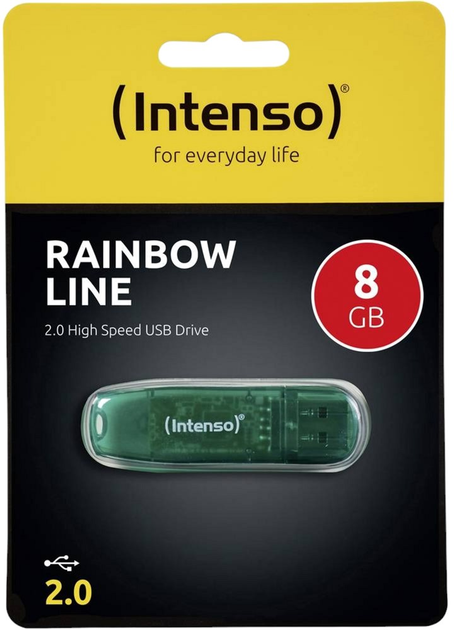 Pendrive Intenso Rainbow Line 8GB USB 2.0 Transparent-Green (4034303008537) - obraz 3