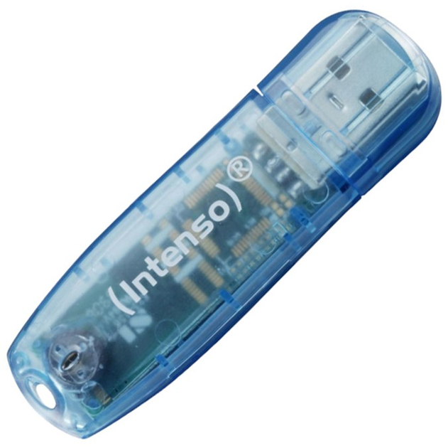 Флеш пам'ять Intenso Rainbow Line 4GB USB 2.0 Transparent-Blue (4034303008513) - зображення 1