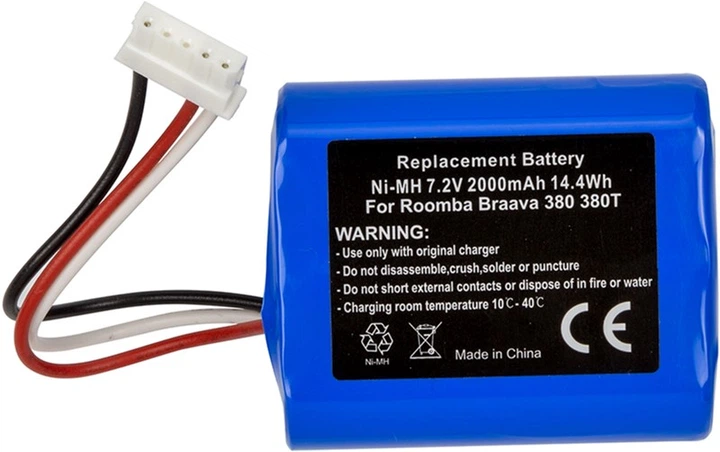 Batería NI-MH de 7,2 V, 2000/2500/3500mAh para IRobot Braava 380T 380