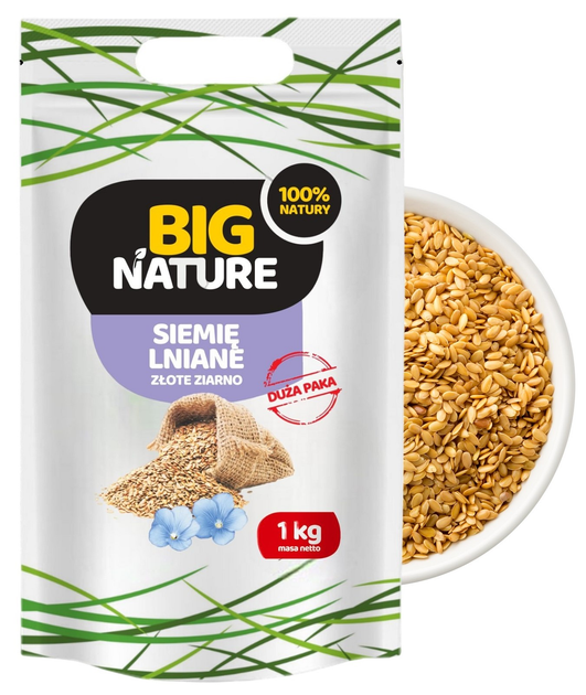 Złote nasiona lnu Big Nature 1000 g (5903351628969) - obraz 1