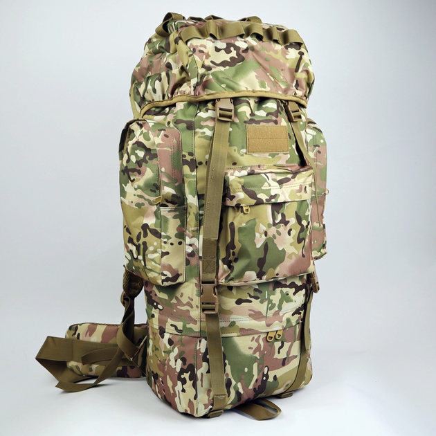 Рюкзак Тактичний, Армійський, каркасний, посилений чохол від дощу, об'єм 80 л., Мультикам - зображення 2
