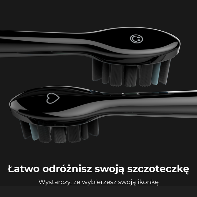 Електрична зубна щітка AENO DB6, 46000 обертів за хвилину, бездротова зарядка, чорна, 2 насадки - зображення 13