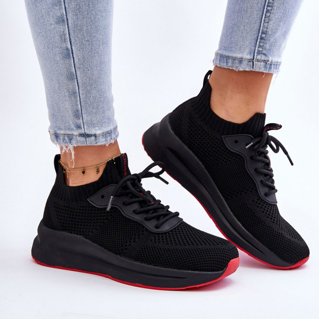 Sneakersy damskie Cross Jeans LL2R4032C 40 Czarne (8697319464573) - obraz 4