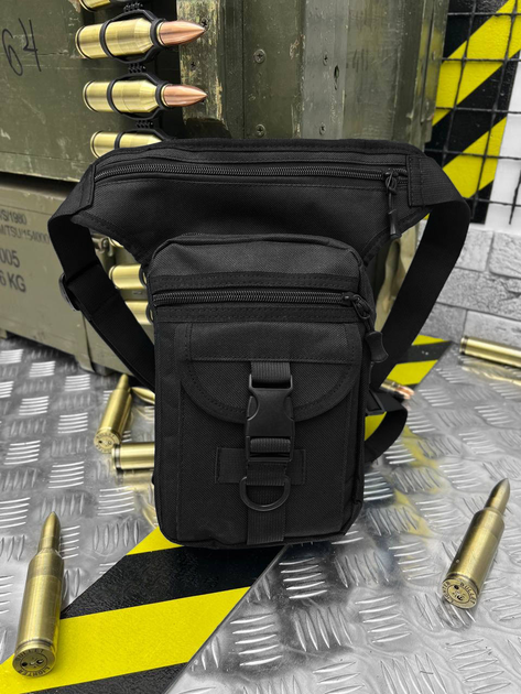 Тактична сумка стегна Tactical bag Black - изображение 1