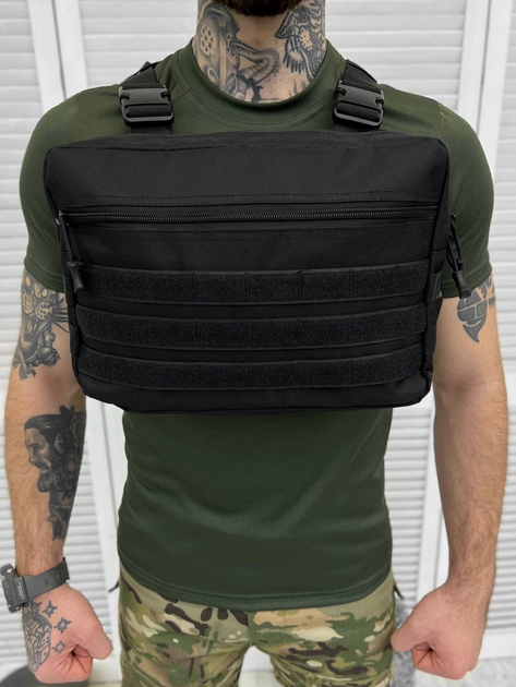 Тактична нагрудна сумка розвантажувальна Tactical Bag Black - изображение 2