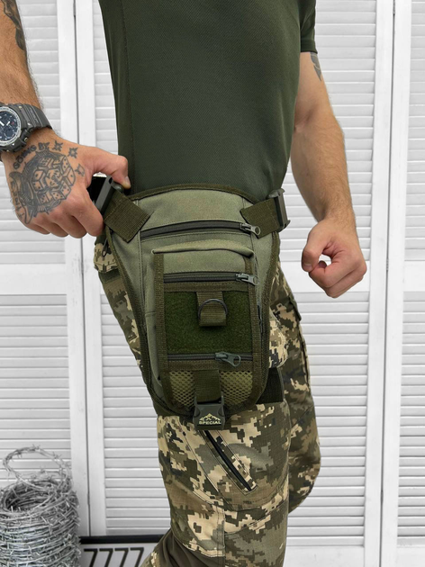 Тактична сумка стегна (прихована кобура) Tactical bag Olive - изображение 2