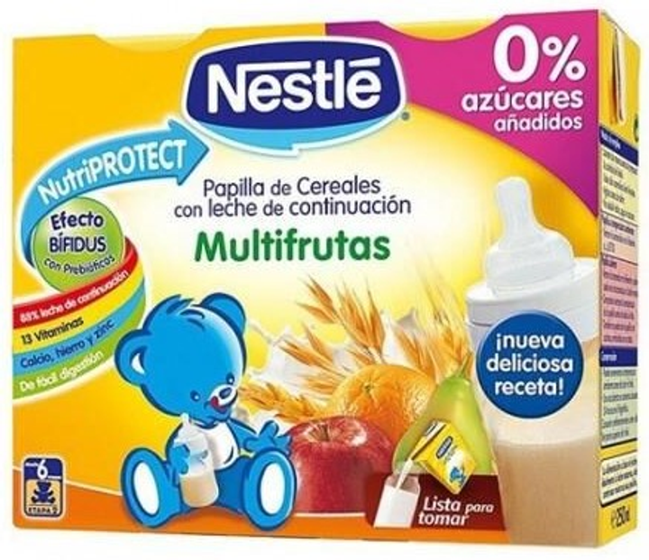 Kaszka wieloziarnista dla dzieci Nestle Multifruit Liquid Papilla 2 x 250 ml (7613031274680) - obraz 1