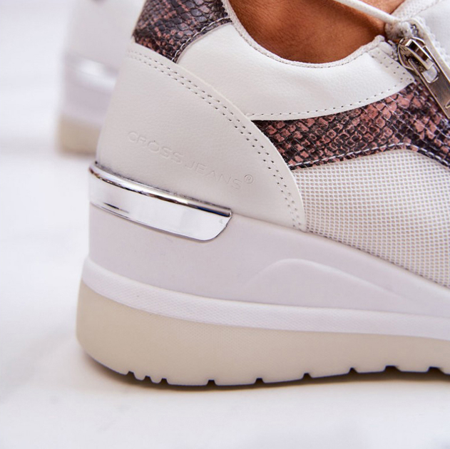 Sneakersy damskie na koturnie Cross Jeans JJ2R4028C 39 Białe (8697319245080) - obraz 7