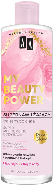 Лосьйон для тіла AA My Beauty Power суперзволожуючий Opuntia + Rose Glow 400 мл (5900116081250) - зображення 1