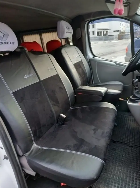 Авто чехлы для IVECO DAILY 1999-2006 еко кожа с алькантарой Pok-ter Exclusive 1+2 черный - изображение 2