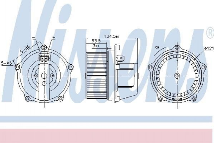 Вентилятор пічки NISSENS 87444 Volkswagen Transporter 701819167 - зображення 1