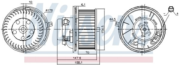 Вентилятор печки NISSENS 87187 Renault Laguna 7701048752, 7701048753 - изображение 1