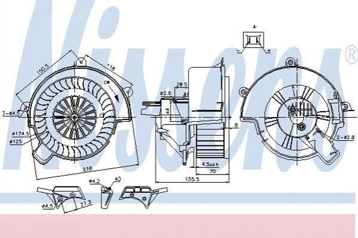 Вентилятор печки NISSENS 87083 Opel Zafira 13333050, 13214733, 1845106 - изображение 1