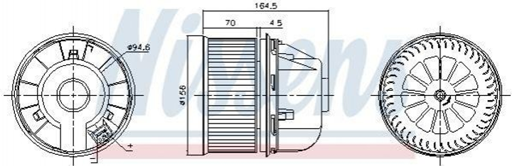 Вентилятор печки NISSENS 87313 Ford Mondeo, S-Max, Focus, Galaxy, Kuga, C-Max 1362641, 1253202, 3M5H18456BD - изображение 1