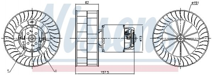 Вентилятор печки NISSENS 87253 Nissan Kubistar; Renault Kangoo 2720500QAJ, 7701205540, 7701206550 - изображение 1