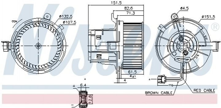 Вентилятор пічки NISSENS 87406 Mercedes C-Class, E-Class 2048200108, 2048200908, A2048200108 - зображення 1