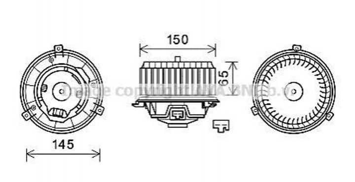 Вентилятор пічки AVA COOLING OL8674 95920148, 42777757, 1618449 - зображення 1