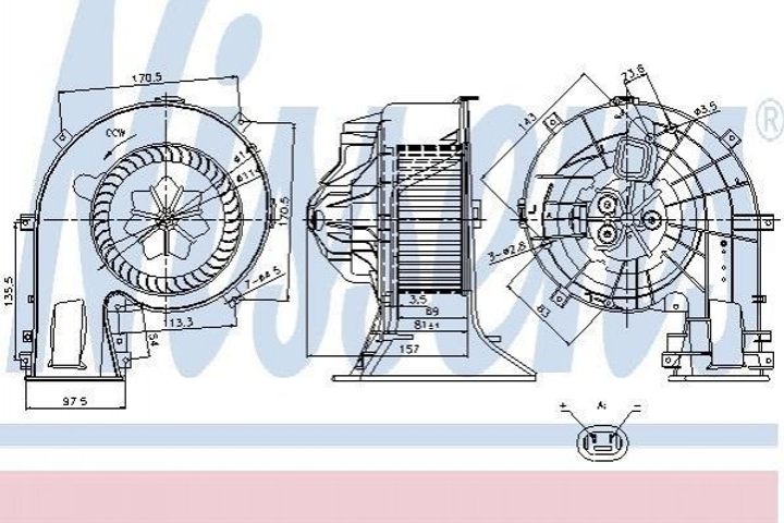 Вентилятор печки NISSENS 87025 Opel Vectra 13221349, 13250115, 1845089 - изображение 1