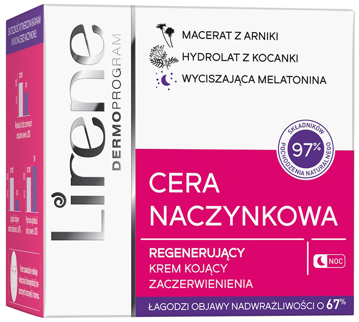 Krem do twarzy Lirene Cera Naczynkowa regenerujący kojący zaczerwienienia 50 ml (5900717760714) - obraz 1