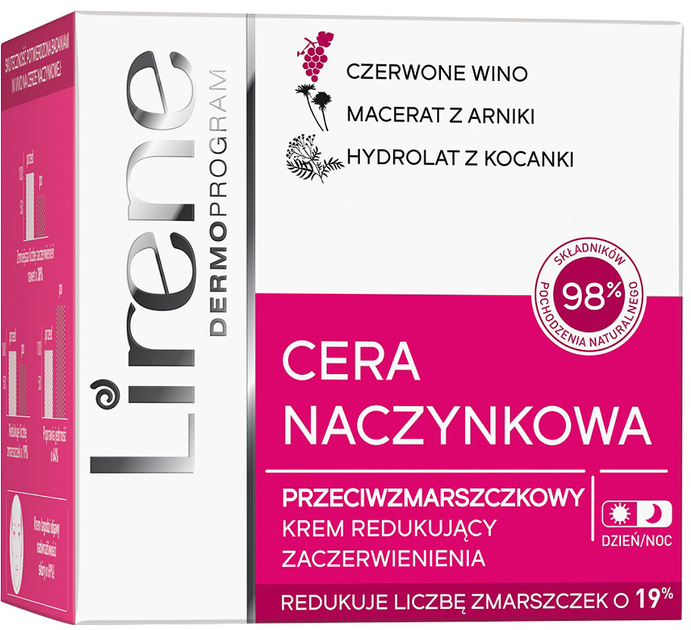 Krem do twarzy Lirene Cera Naczynkowa przeciwzmarszczkowy redukujący zaczerwienienia 50 ml (5900717760516) - obraz 1