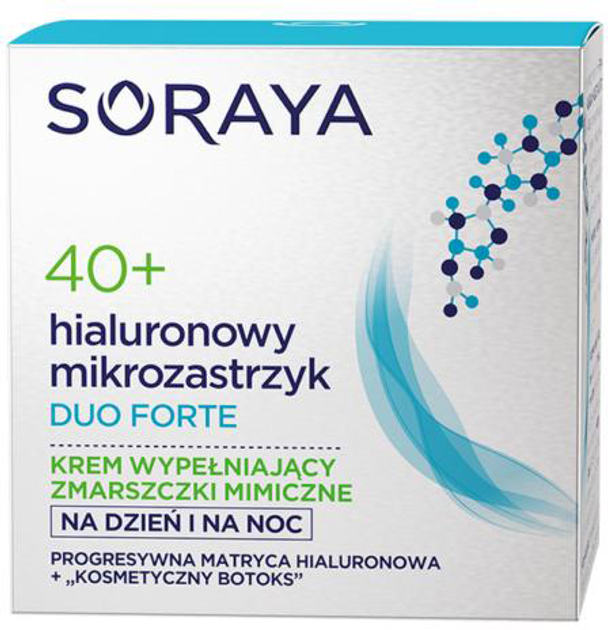 Krem do twarzy Soraya Hyaluronic Microinjection DUO FORTE 40+ wypełniający zmarszczki mimiczne 50 ml (5901045074535) - obraz 1