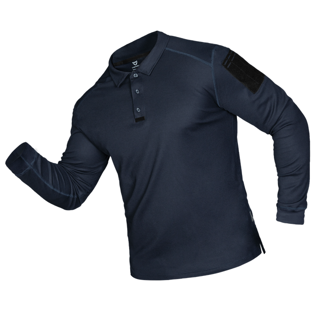 Поло футболка тактическая мужская с длинным рукавом для силовых структур Patrol Темно-синяя 7297, XXXXL (OPT-12071) - изображение 1