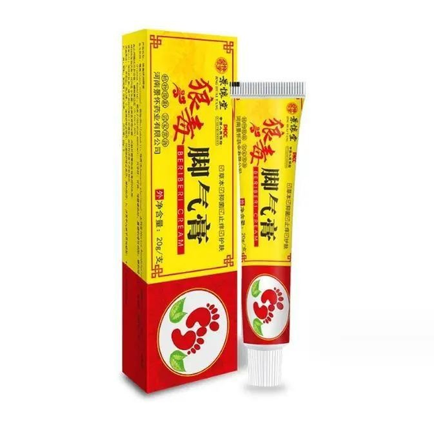 Китайский антибактериальный крем для ног от запаха и грибка Jinghuaitang 20 г - изображение 1