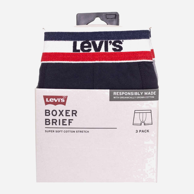 Набір трусів-боксерів чоловічих Levi's 100002870-004 XL 3 шт Чорний/Сірий (8720245095617) - зображення 6