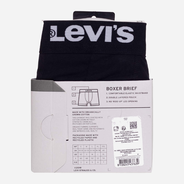 Zestaw majtek męskich typu bokserki Levi's 701222842-005 L 2 szt Czarny (8720245437646) - obraz 5