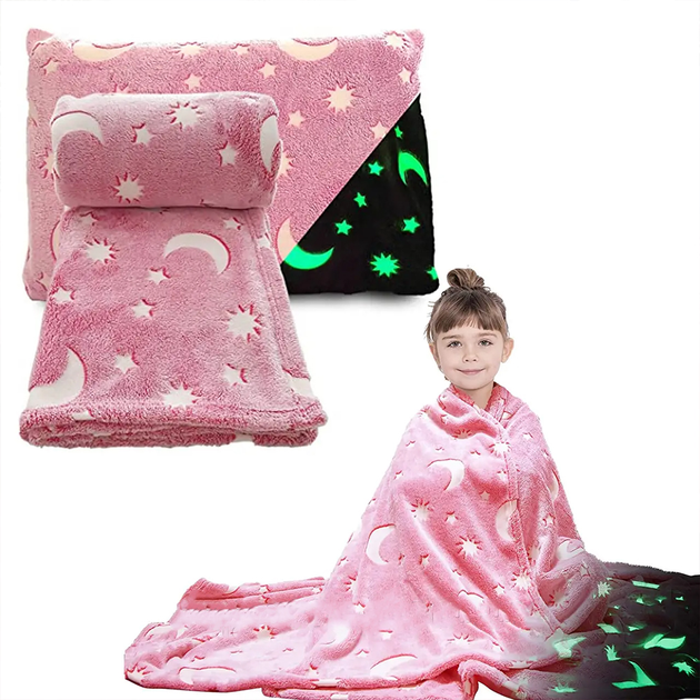 Плед-покрывало из микрофибры UKC Magic Blanket, светится в темноте ...