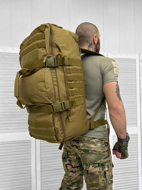 Тактична сумка рюкзак Tactical Bag Coyote 65 л - изображение 1