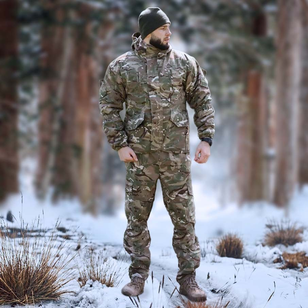 Зимний мужской костюм Рип-Стоп -20°C Утепленный бушлат и брюки Мультикам 56 - изображение 1