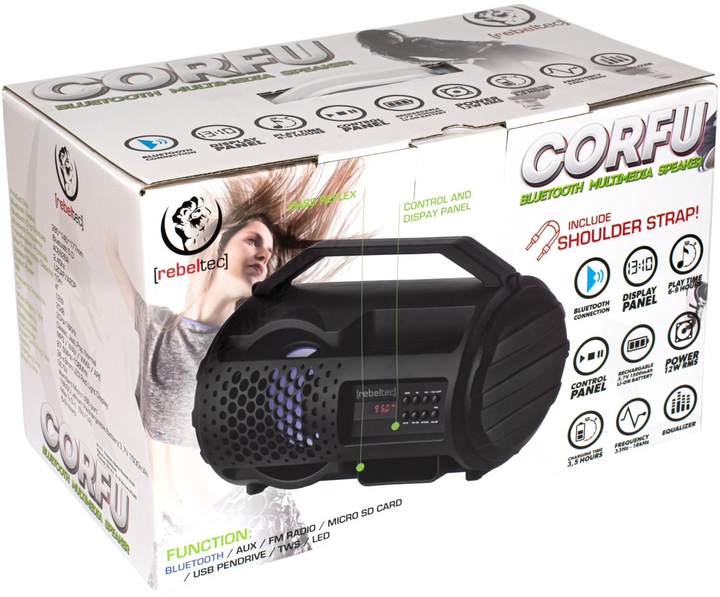 Портативна колонка Rebeltec Corfu Black (RBLGLO00043) - зображення 4