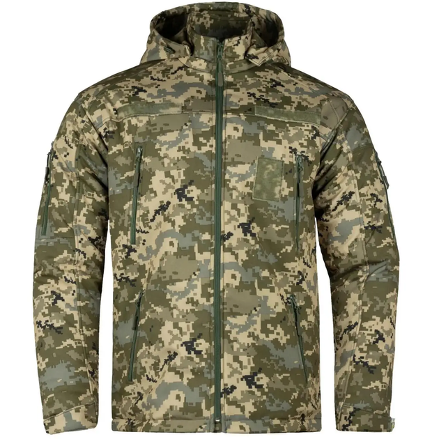 Мужская зимняя теплосохраняющая куртка SoftShell Max-Heat ММ-14 с капюшоном Пиксель ВСУ XL (Kali) KL061 - изображение 2