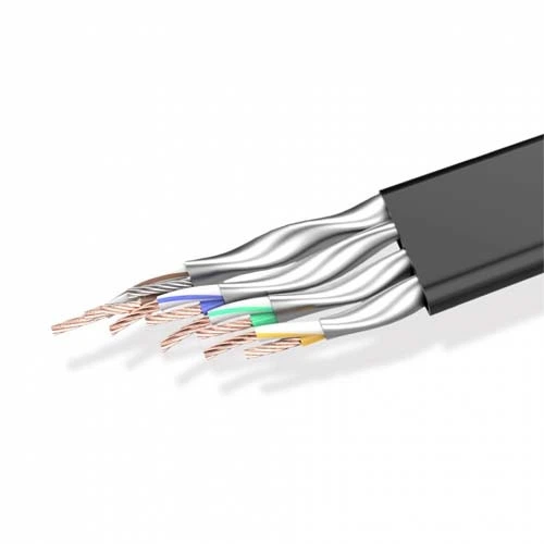 Интернет кабель Vention Flat Cat8 Ethernet сетевой шнур патч-корд 40 Гбит/с 0.5 м Black (YM1637) - изображение 2