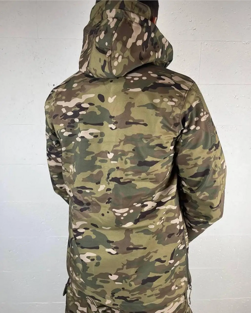 Военная мужская куртка Accord Soft-shell на флисе Мультикам M (Kali) KL013 - изображение 2