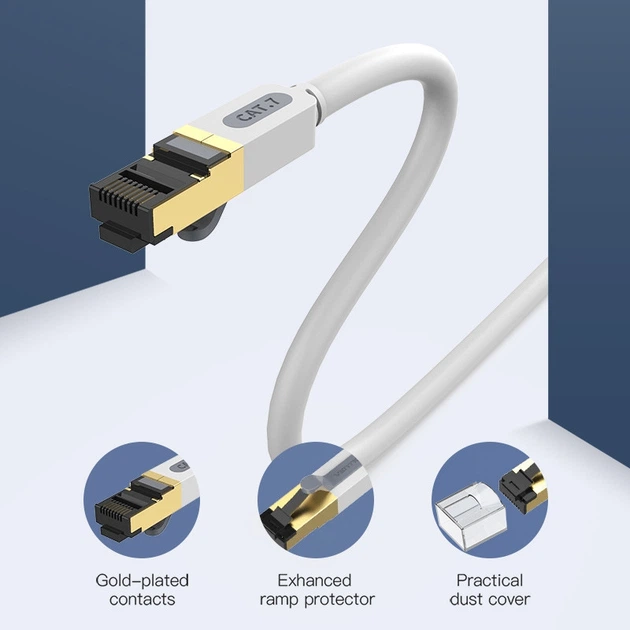 Интернет кабель Vention Cat7 SSTP Ethernet сетевой шнур патч-корд 10 Гбит/с 1 м Gray (YM1635) - Фото 2 Интернет кабель Vention Cat7 SSTP Ethernet сетевой шнур патч-корд 10 Гбит/с 1 м Gray (YM1635) - изображение 2