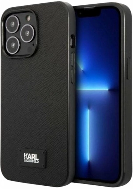 Панель CG Mobile Karl Lagerfeld Saffiano Plaque для Apple iPhone 13/13 Pro Black (3666339048945) - зображення 1