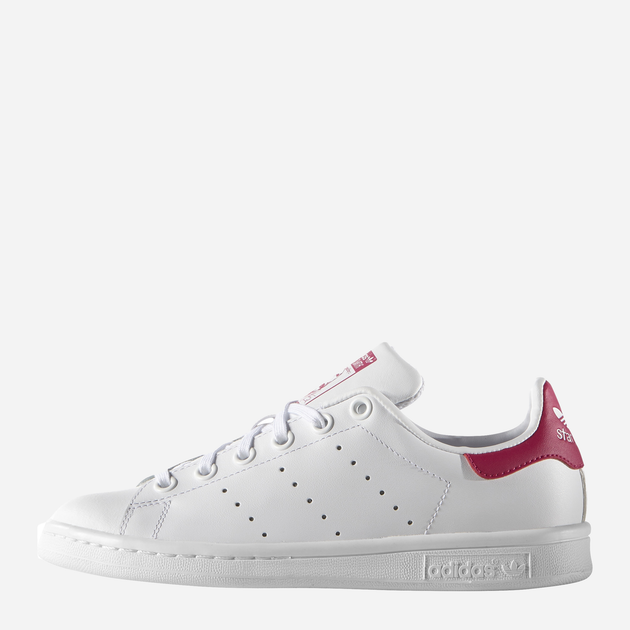 Sneakersy dziecięce dla dziewczynki adidas Originals Stan Smith J B32703 38.5 (5.5UK) Białe z bordowym (4054714105175) - obraz 7