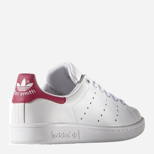 Sneakersy dziecięce dla dziewczynki adidas Originals Stan Smith J B32703 38.5 (5.5UK) Białe z bordowym (4054714105175) - obraz 9