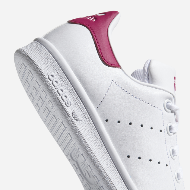 Sneakersy dziecięce dla dziewczynki adidas Originals Stan Smith J B32703 38.5 (5.5UK) Białe z bordowym (4054714105175) - obraz 12