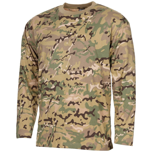 Тактическая футболка (лонгслив) с длинным рукавом MFH, мультикам, XXL - изображение 1